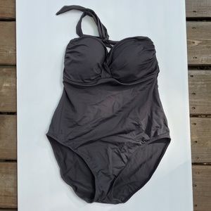Ralph Lauren Black Halter One Piece Swimsuit Sz 8